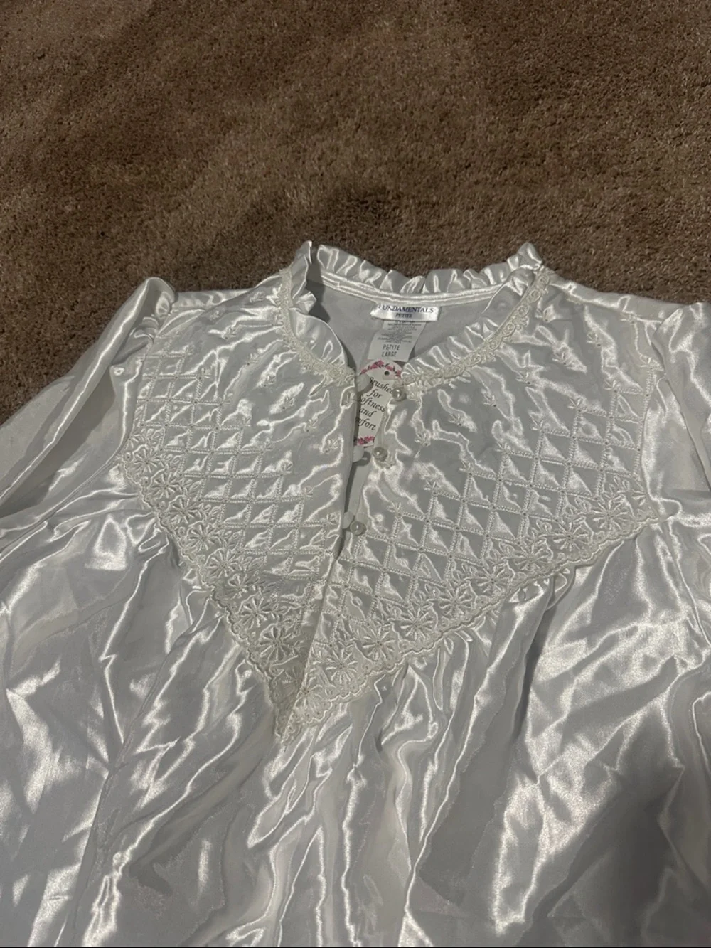 Silver Long Sleeve Party Dress with Smocked Yoke